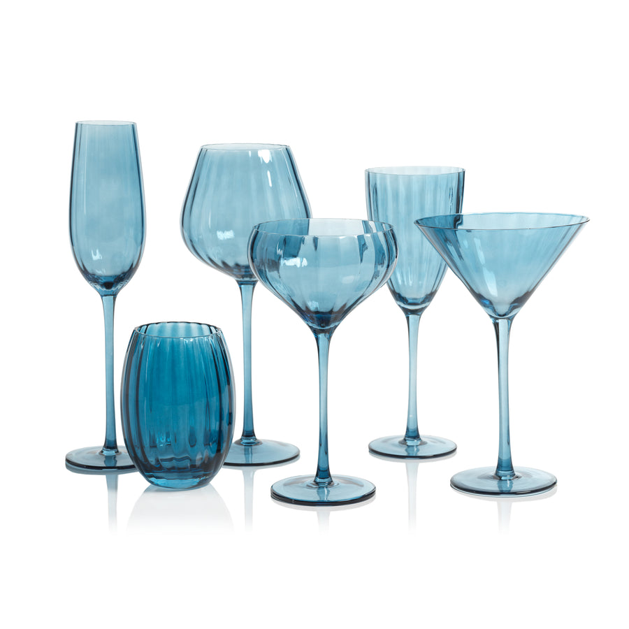 Azure Blue Optic Glassware Collection - Image 3