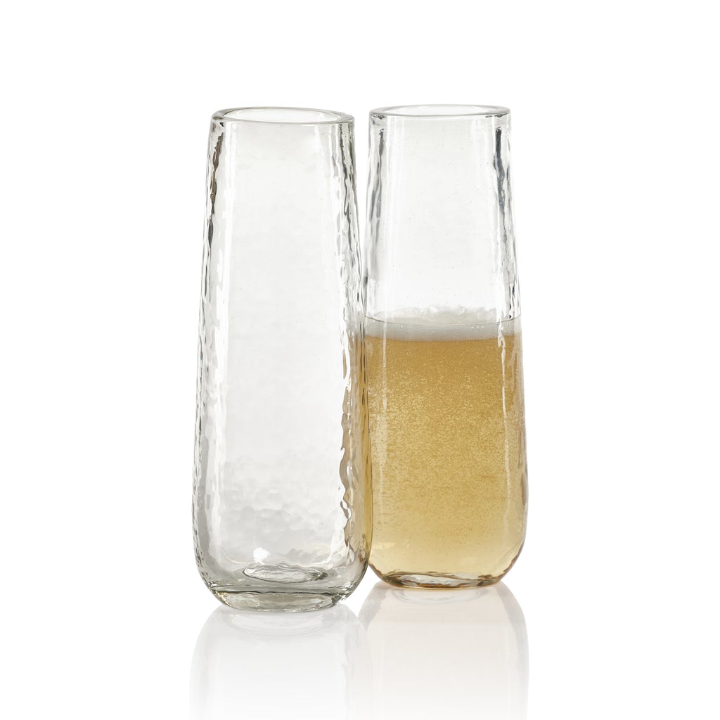 Hammered Stemless Champagne Flute Set of 4 - Image 2